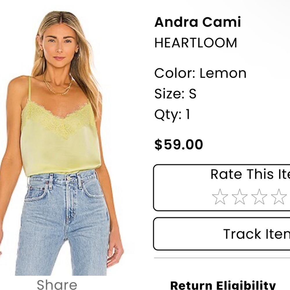 Andra Cami in Lemon
HEARTLOOM
Color:Lemon